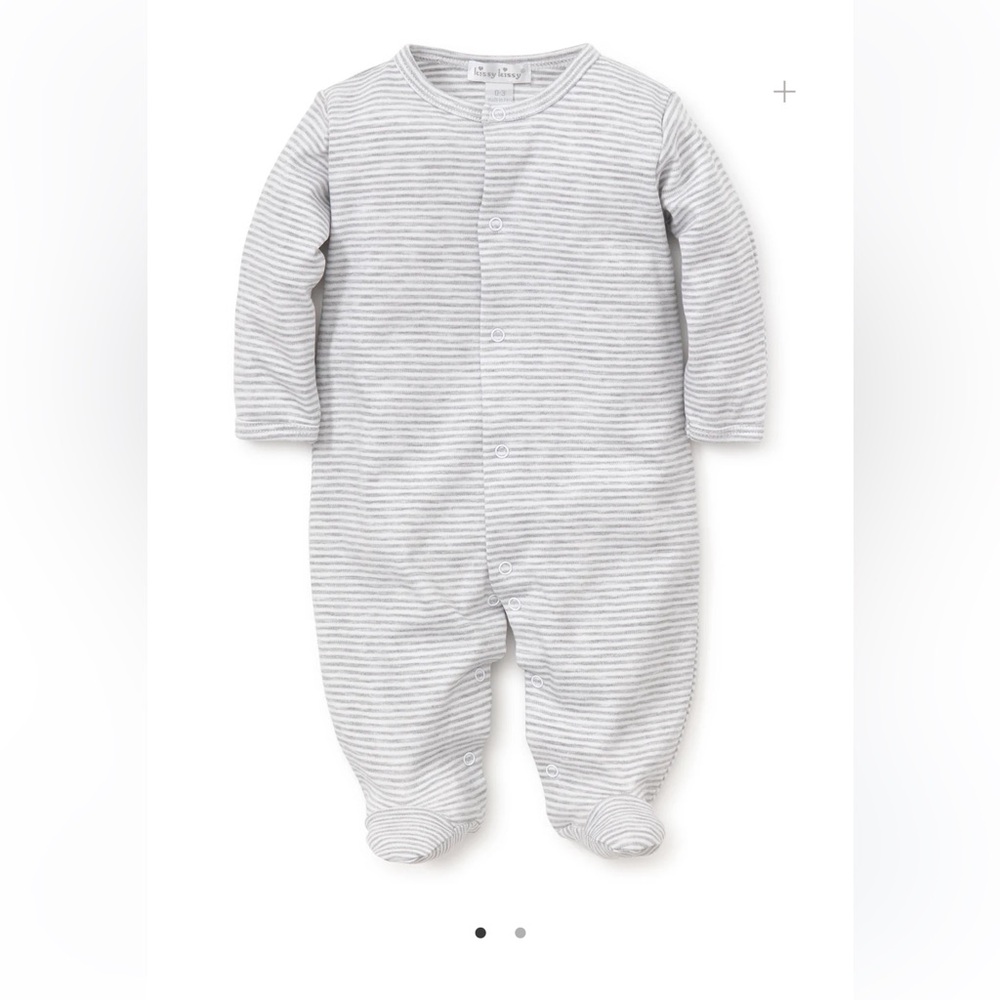 Kissy Kissy Essentials Grey Stripe Footie 6-9 Months